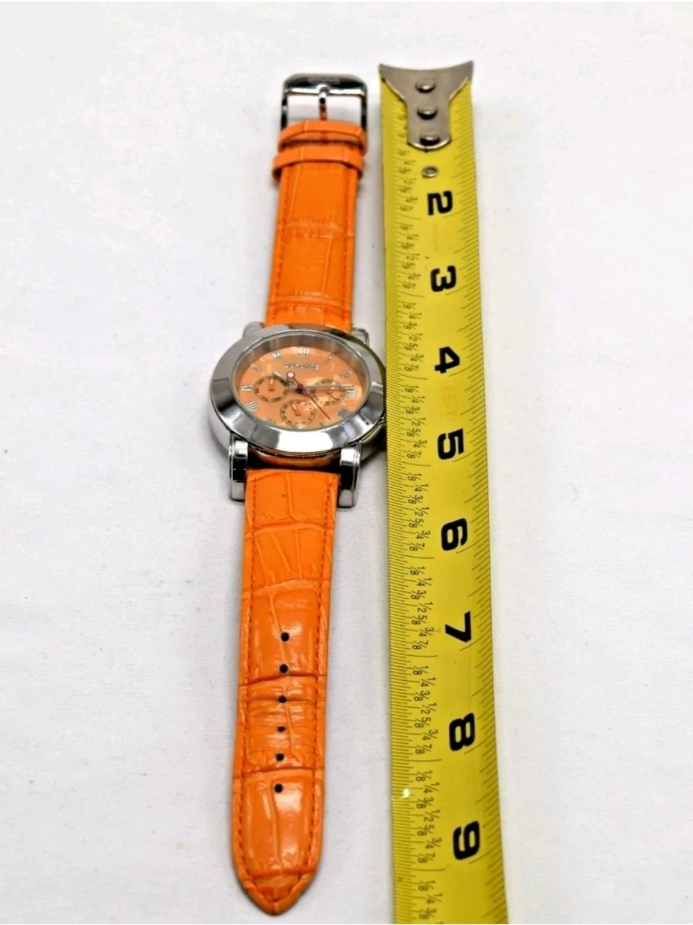 Unisex Dufonte by Lucien Piccard 727022OR All Steel 3 Register Orange Watch
